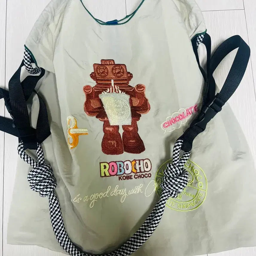[BUNJANG] Robochoco Kobe Chocolate Eco Bag M Size (Ball & Chain Style) / 로보초 코베 초코 에코백 M사이즈(볼앤체인st)