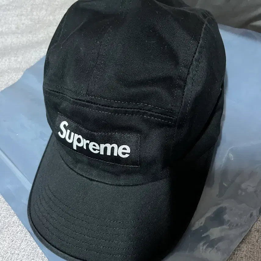 [BUNJANG] Supreme Washed Chino Camp Cap Black / 슈프림 워시드 치노 캠프캡 블랙