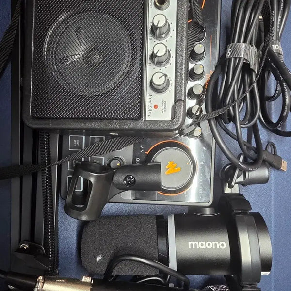 [BUNJANG] Maono Audio Interface Set with Microphone, Amplifier, and Cables / 마오노 오디오 인터페이스 세트 팔아용