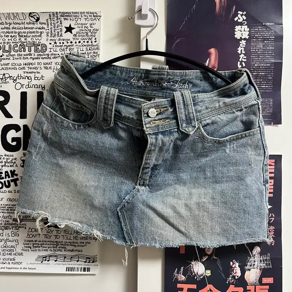 [BUNJANG] Abercrombie & Fitch Blue Skirt / 아베크롬비 청스커트