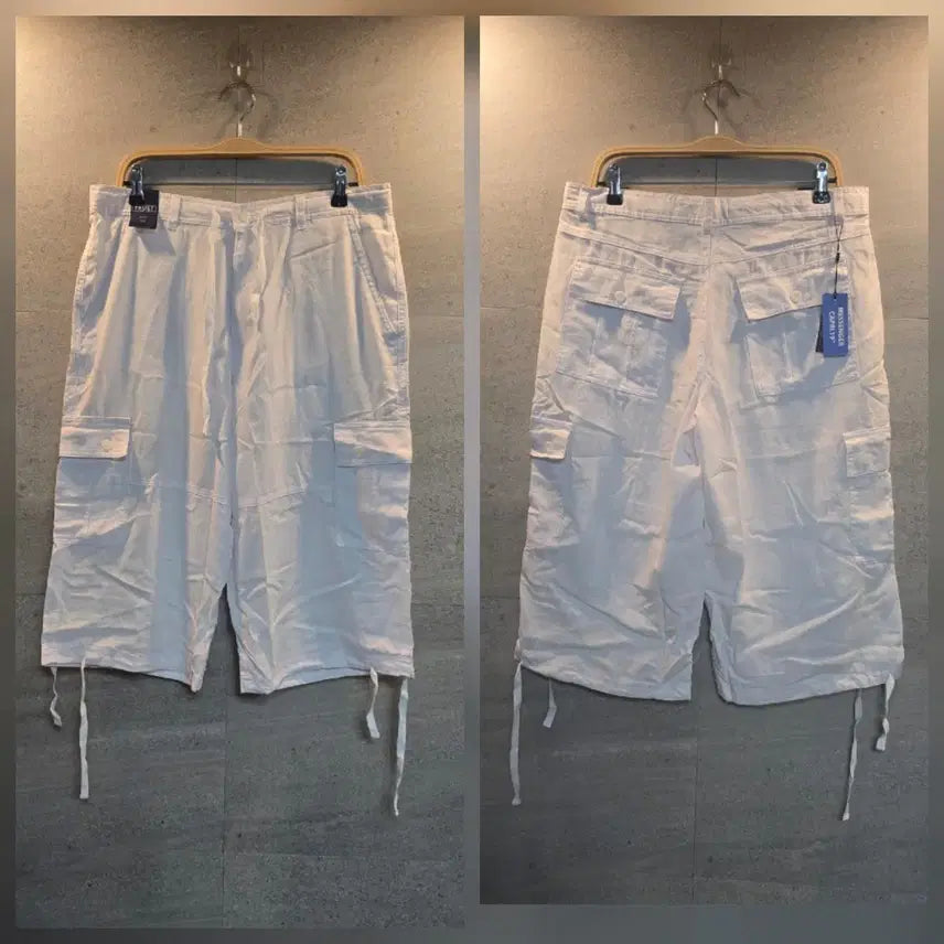 [BUNJANG] TRUST White Cargo Shorts (Linen Blend) / TRUST. 화이트 카고 반바지.