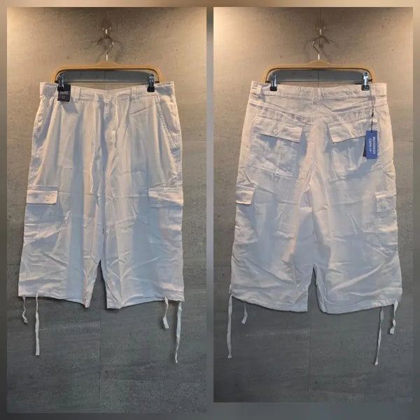 [BUNJANG] TRUST White Cargo Shorts (Linen Blend) / TRUST. 화이트 카고 반바지.