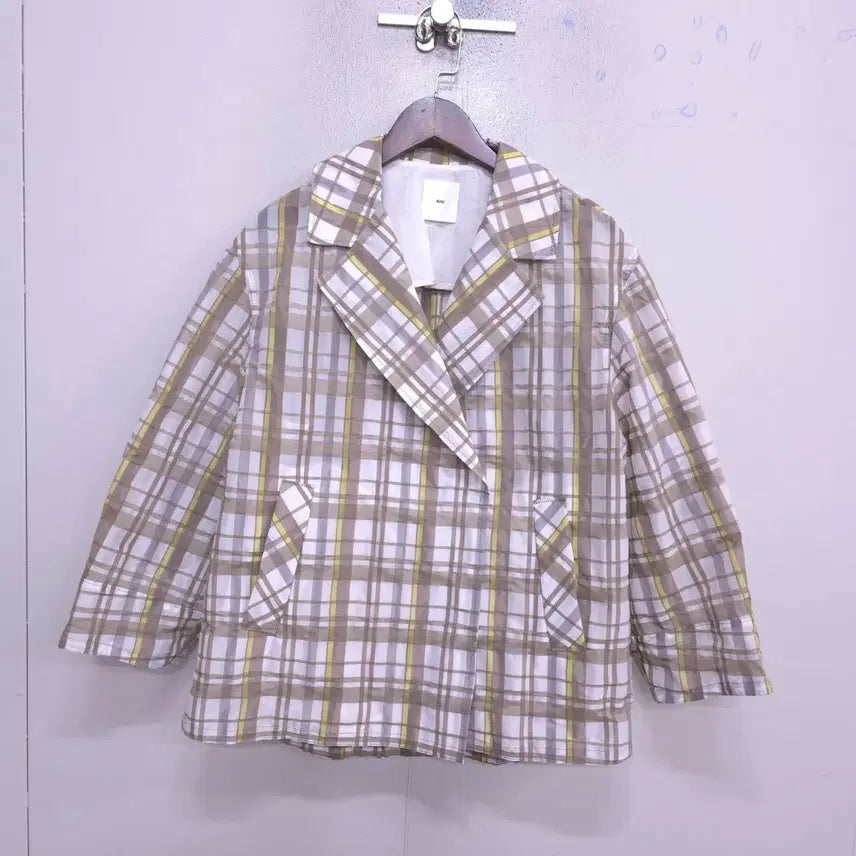 [BUNJANG] KUHO Women's Summer Check Jacket / 구호) 거의새거 여성 여름 체크 자켓 -F