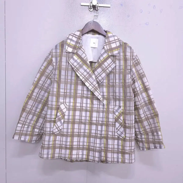 [BUNJANG] KUHO Women's Summer Check Jacket / 구호) 거의새거 여성 여름 체크 자켓 -F