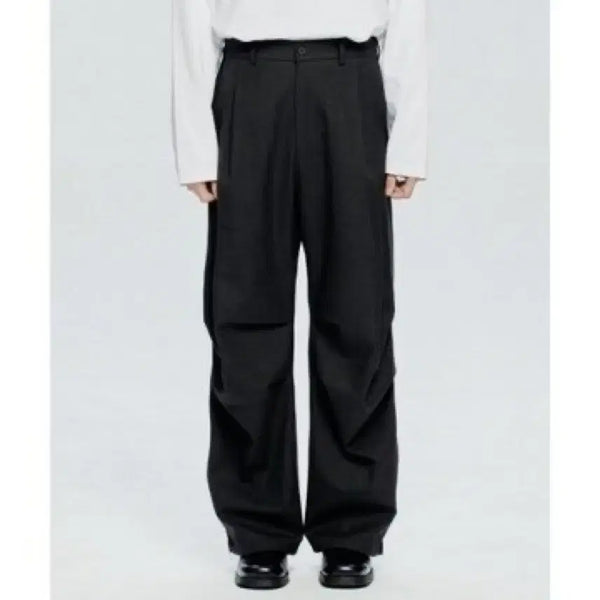 [BUNJANG] Inspector 804 Wool Silhouette Parachute Pants Charcoal / [28] 인스펙터 804 WOOL SILHOUETTE PARACHUTE PANTS (울 파라슈트) 차콜