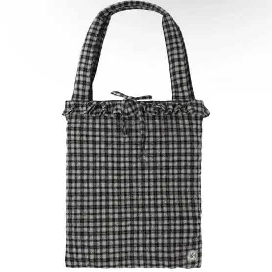 [BUNJANG] KOSEIO Subu Check Frill Eco Bag / 코이세이오 스부 체크 프릴 에코백