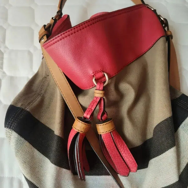[BUNJANG] Burberry Hobo Bag Coral Pink / 버버리 호보백 코랄핑크