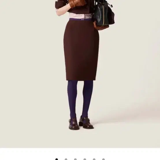 [BUNJANG] Miu Miu Cocoa Brown Wool Pencil Skirt (New) / [miumiu] 미우미우 펜슬 스커트 (새상품) 판매합니다.