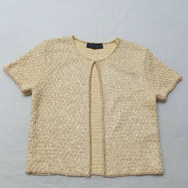 [BUNJANG] Zara Gold Glitter Cardigan Women's Size 44-55 / 자라 금색 반짝이 가디건 44~55 여성82~85