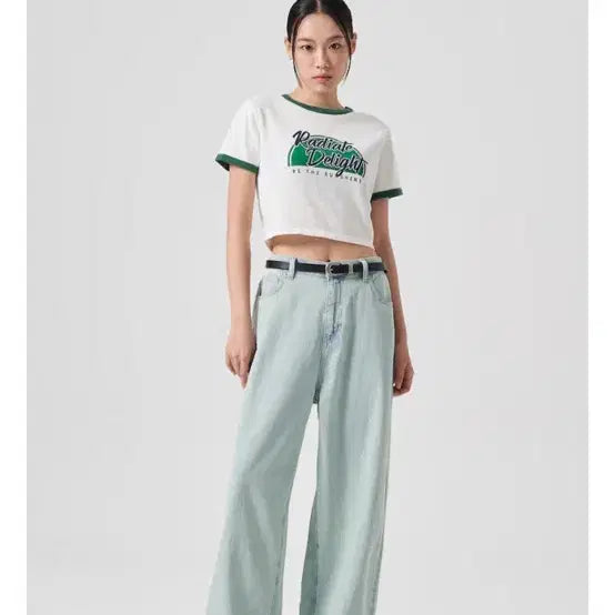 [BUNJANG] 8Seconds Overdyeing Wide Denim Pants Light Green / 에잇세컨즈 오버다잉 와이드 데님 팬츠 라이트그린 (324421LPGL)