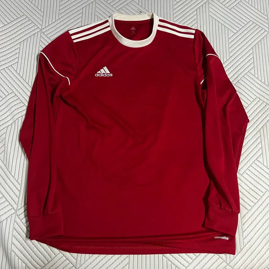 [BUNJANG] Adidas Climacool Long Sleeve Training Top Red XL / 아디다스 클라이마라이트 긴팔 티셔츠 레드 XL 트레이닝복 운동 유니폼