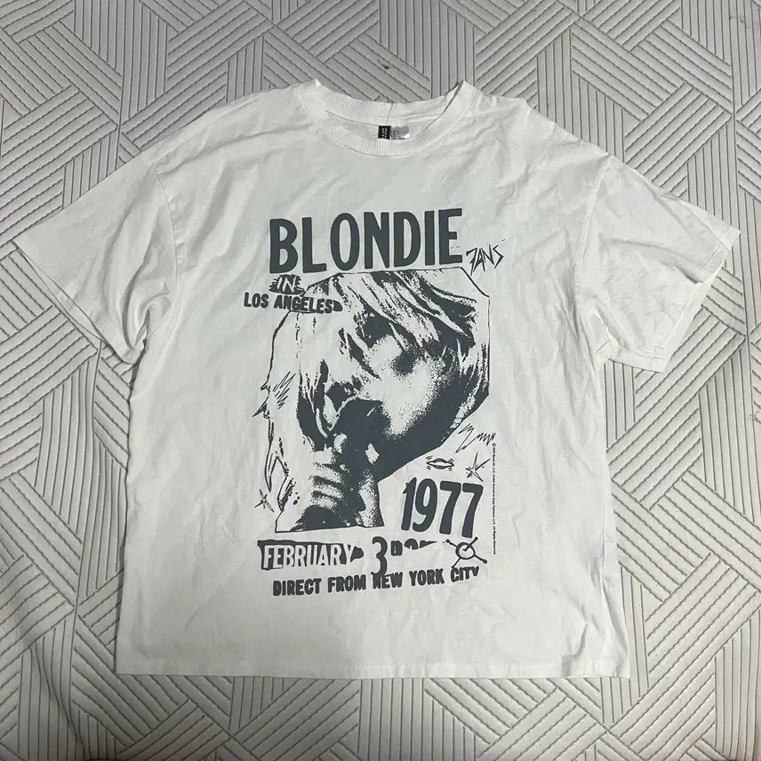 [BUNJANG] H&M Blondie Printing T-Shirt White / H&M 블론디 프린팅 반팔 S 프린트 화이트 흰옷 흰티 데일리
