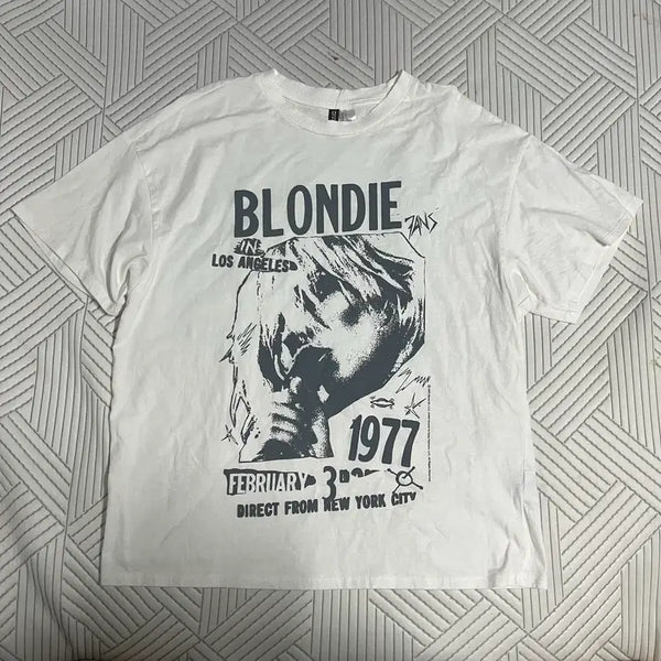 [BUNJANG] H&M Blondie Printing T-Shirt White / H&M 블론디 프린팅 반팔 S 프린트 화이트 흰옷 흰티 데일리