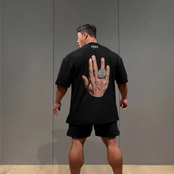 [BUNJANG] Abdo Silver Ring Graphic T-Shirt (Black, 2XL) / [블랙/2XL] 압도 실버링 그래픽 티셔츠 5Size