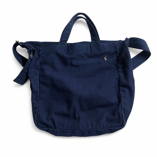 [BUNJANG] Polo Ralph Lauren Canvas 2-Way Tote Bag Navy / 폴로 랄프로렌 캔버스 토트백 네이비 2WAY 숄더 크로스백