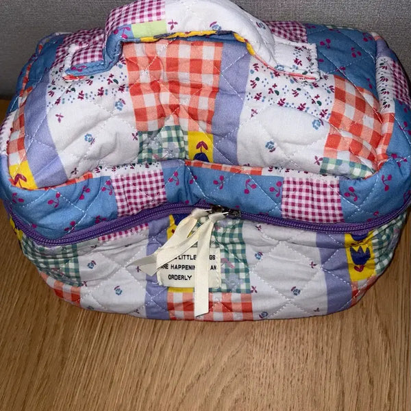 [BUNJANG] Seo Jisoo Purple Check Pouch / 서지수)보라체크 파우치