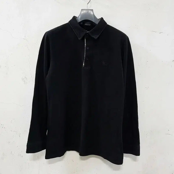 [BUNJANG] Burberry Black Long Sleeve Polo Shirt XL / 버버리 블랙 롱슬리브 카라티 XL