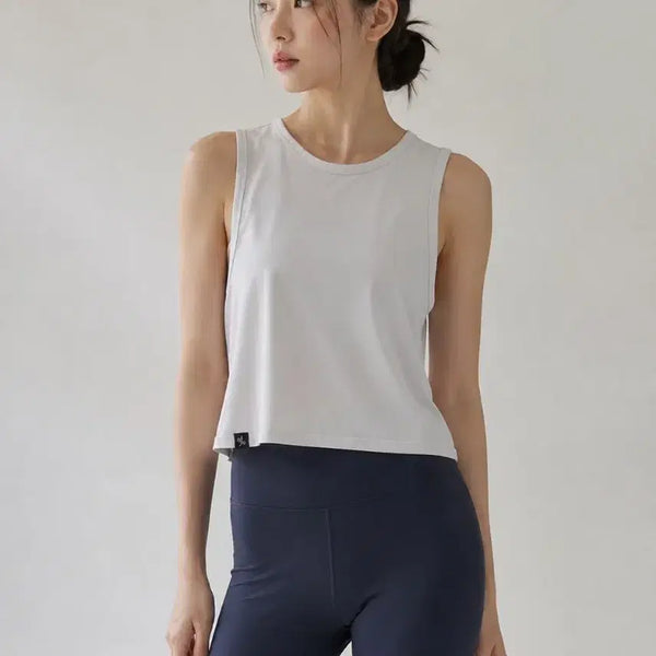 [BUNJANG] Xexymix Sleeveless Crop Top White / 젝시믹스 민소매 크롭탑 화이트