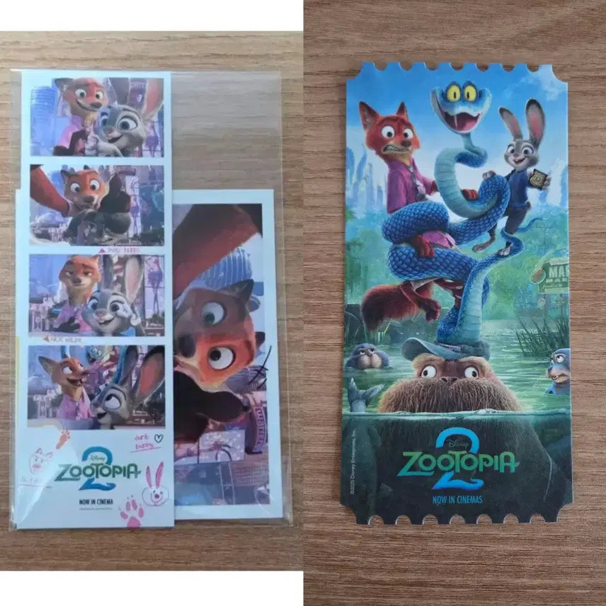 [BUNJANG] Zootopia 2 Movie Special Edition Polaroid + 4-Cut Photo & Original Ticket / 주토피아2 영화 특전 폴라로이드 + 네컷포토 / 오리지널티켓 오티