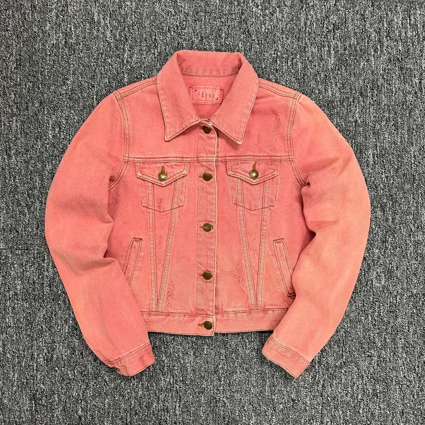[BUNJANG] Pink Denim Jacket / 핑크 데님 자켓