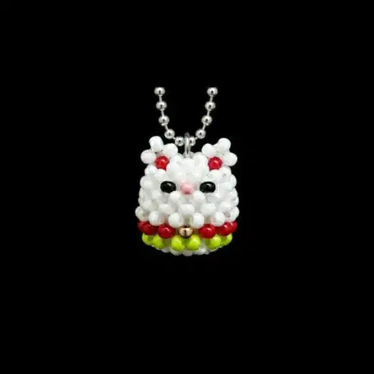 [BUNJANG] Maneki-neko Lucky Cat Beaded Keychain / 마네키네코 복고양이 비즈 키링