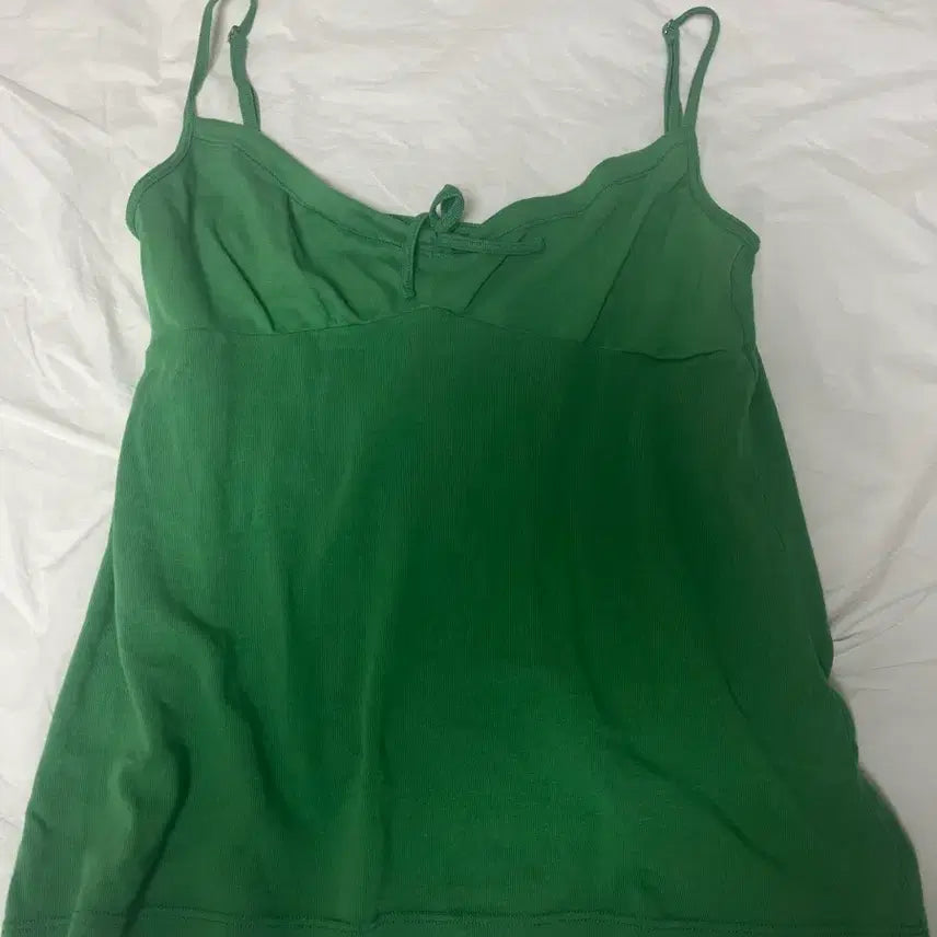 [BUNJANG] Brandy Melville White Ribbed Tank Top / 브랜디멜빌 탑 나시