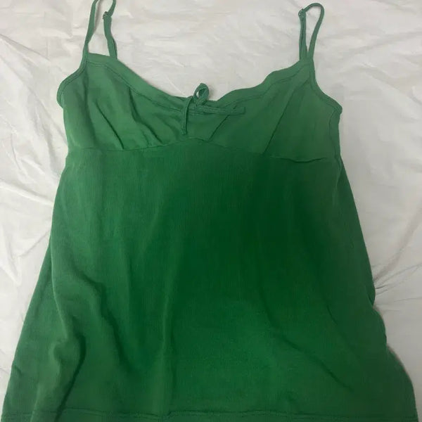 [BUNJANG] Brandy Melville White Ribbed Tank Top / 브랜디멜빌 탑 나시