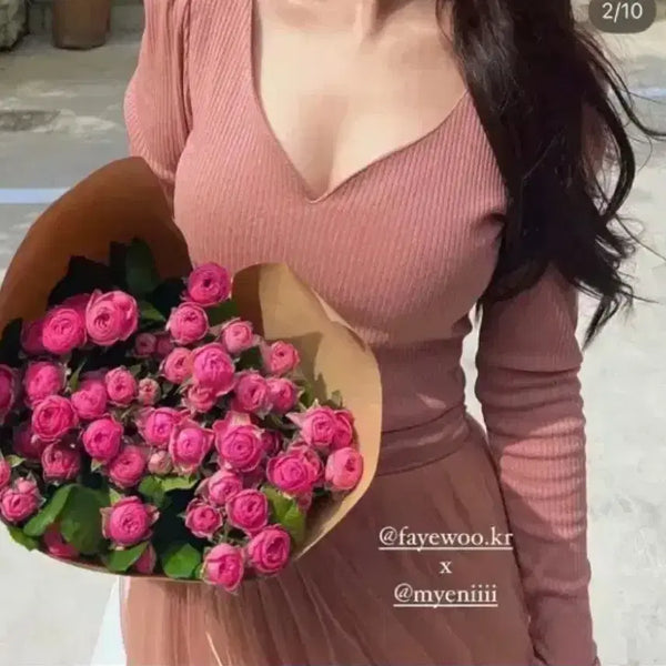 [BUNJANG] Feiu Myeuni Bodysuit Pink / 페이우 몌으니 바디수트