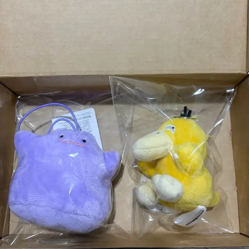 [BUNJANG] Pokemon Metamon 9cm Squishy and Psyduck 8cm Plush Set / 일괄)포켓몬스터 메타몽9cm 스퀴시,고라파덕8cm 인형