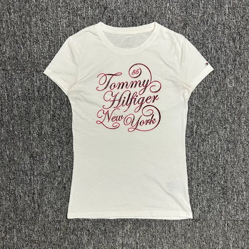 [BUNJANG] Tommy Hilfiger Lettering Short Sleeve T-shirt Size S / 타미힐피거 레터링 반팔티셔츠