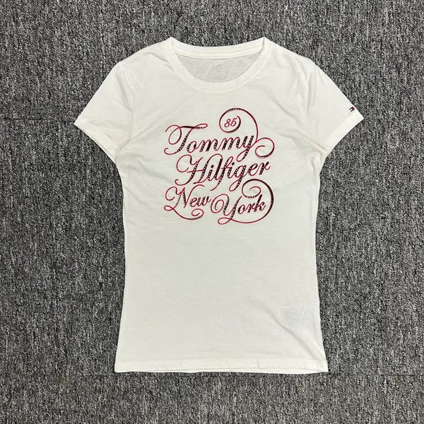 [BUNJANG] Tommy Hilfiger Lettering Short Sleeve T-shirt Size S / 타미힐피거 레터링 반팔티셔츠