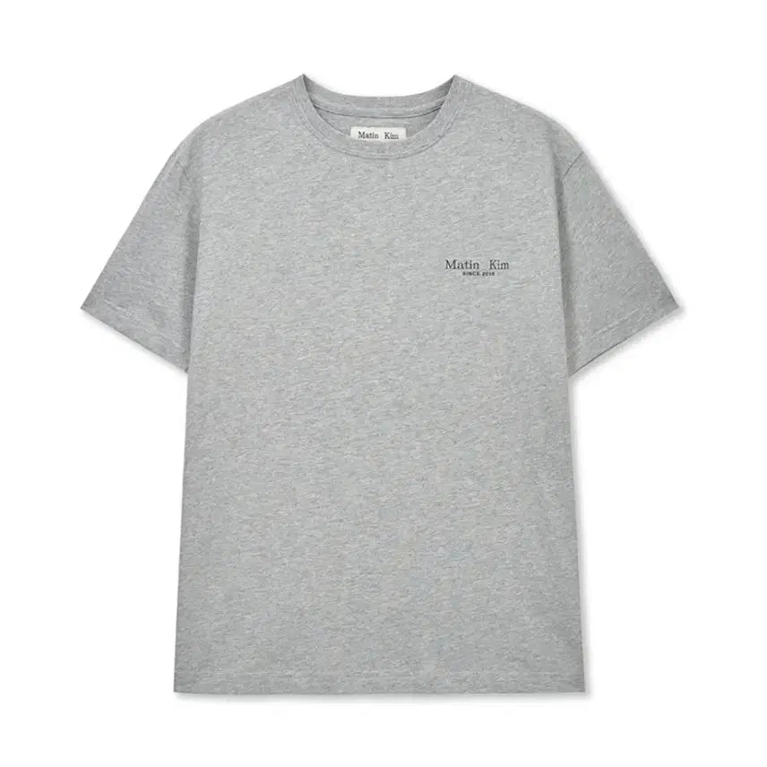[BUNJANG] Matinkim Basic Logo T-Shirt Grey L / 마뗑킴 기본 로고 반팔 티셔츠 그레이 회색 L