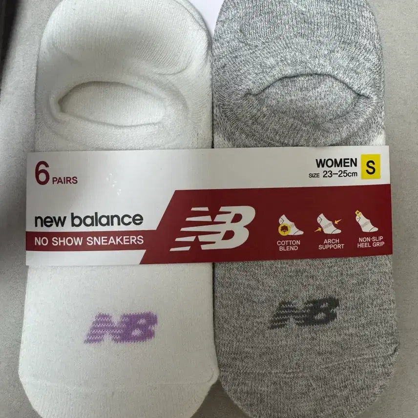 [BUNJANG] New Balance Unisex No-Show Socks 6-Pack / (미개봉 새제품)뉴발란스 덧신 양말 6개