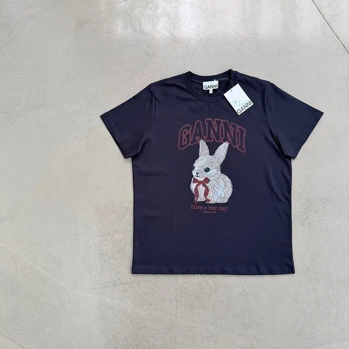[BUNJANG] GANNI Rabbit Cotton T-Shirt / 가니 레빗 티셔츠