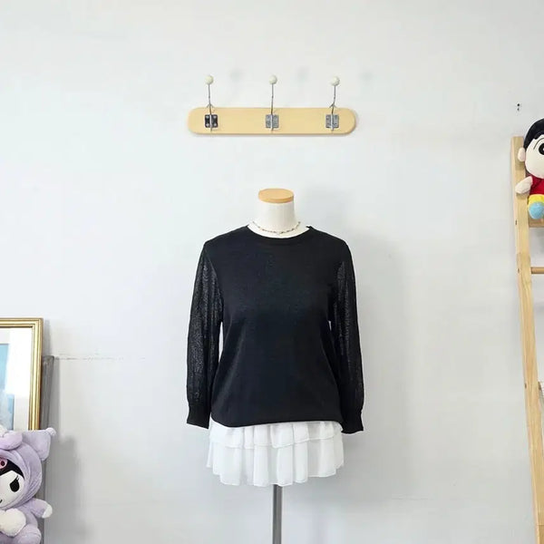 [BUNJANG] Marja Kvrki Black Twinkle Knit / 빈티지 만원샵 MARJA KVRKI 블랙 트윙클 니트