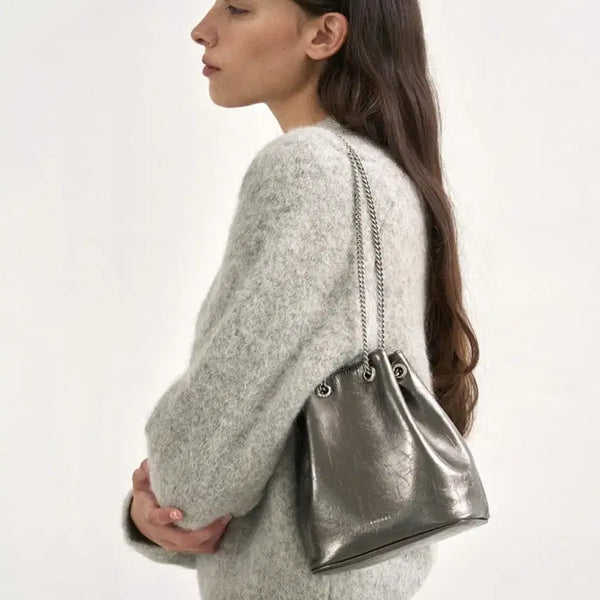 [BUNJANG] TIWI Chain Leather Bucket Bag / 체인 레더 버킷백