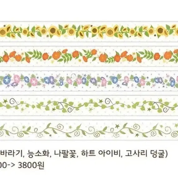 [BUNJANG] Comaemeringo Heart Ivy Vine Washi Tape / [코마메링고] 하트 아이비 덩쿨 마테