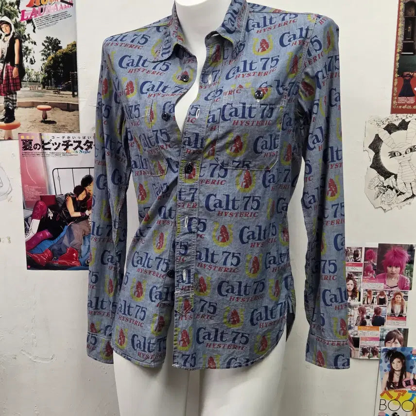 [BUNJANG] Hysteric Glamour Hysteric Girl Pattern Shirt / 히스테릭 글래머 히스걸 패턴 셔츠