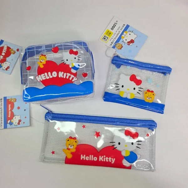 [BUNJANG] Daiso Hello Kitty Clear Pouch Set / 다이소 헬로키티 투명 파우치