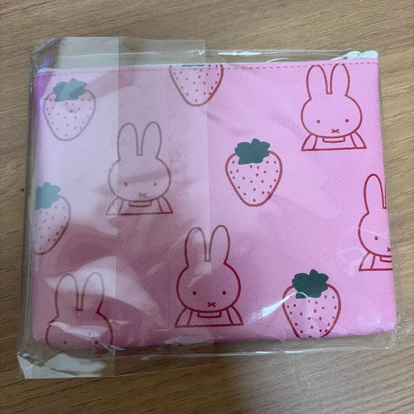 [BUNJANG] Miffy Strawberry Pink Flat Pouch / [정품/새상품] 미피 딸기 핑크 플랫 파우치 필통 화장품