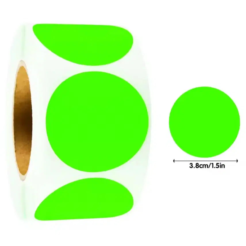 [BUNJANG] Fluorescent Green Circle Sticker / 형광 연두 원스티커 다꾸 띵 소분