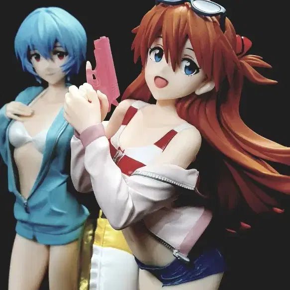 [BUNJANG] Evangelion Beach Queens Asuka & Rei Swimsuit L-Size Figure (Opened) / 에반게리온,비치퀸즈,아스카,레이,수영복,개봉,정품,L사이즈