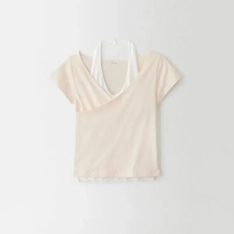 [BUNJANG] Ondemin Layered Halter Set Peach / 새상품! 온드민 레이어드 홀터 세트 피치