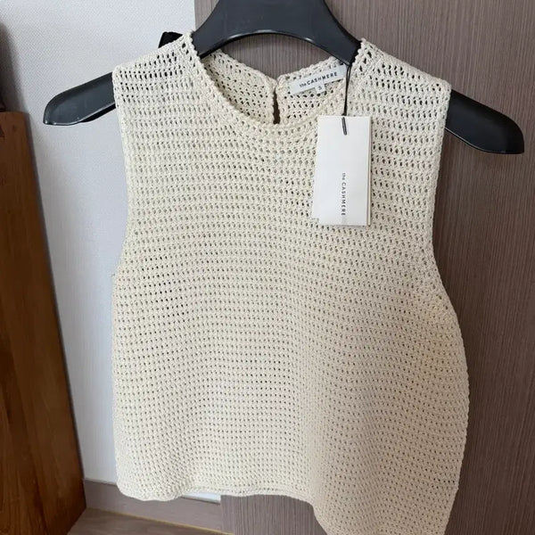 [BUNJANG] The Cashmere Crochet Knit Top / 더캐시미어 크로셰 니트탑 55