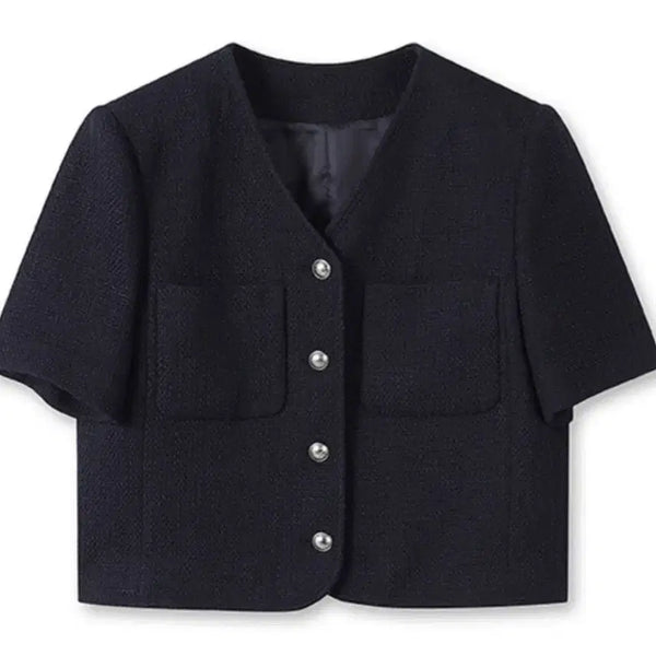 [BUNJANG] TOPTEN Tweed Short Sleeve Jacket / 탑텐. 트위드 숏슬리브 재킷. 새상품.