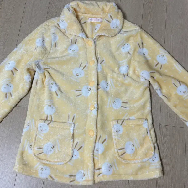 [BUNJANG] Yellow Rabbit Winter Pajama Set / 노랑 토끼 겨울 수면잠옷 세트 파자마 잠옷
