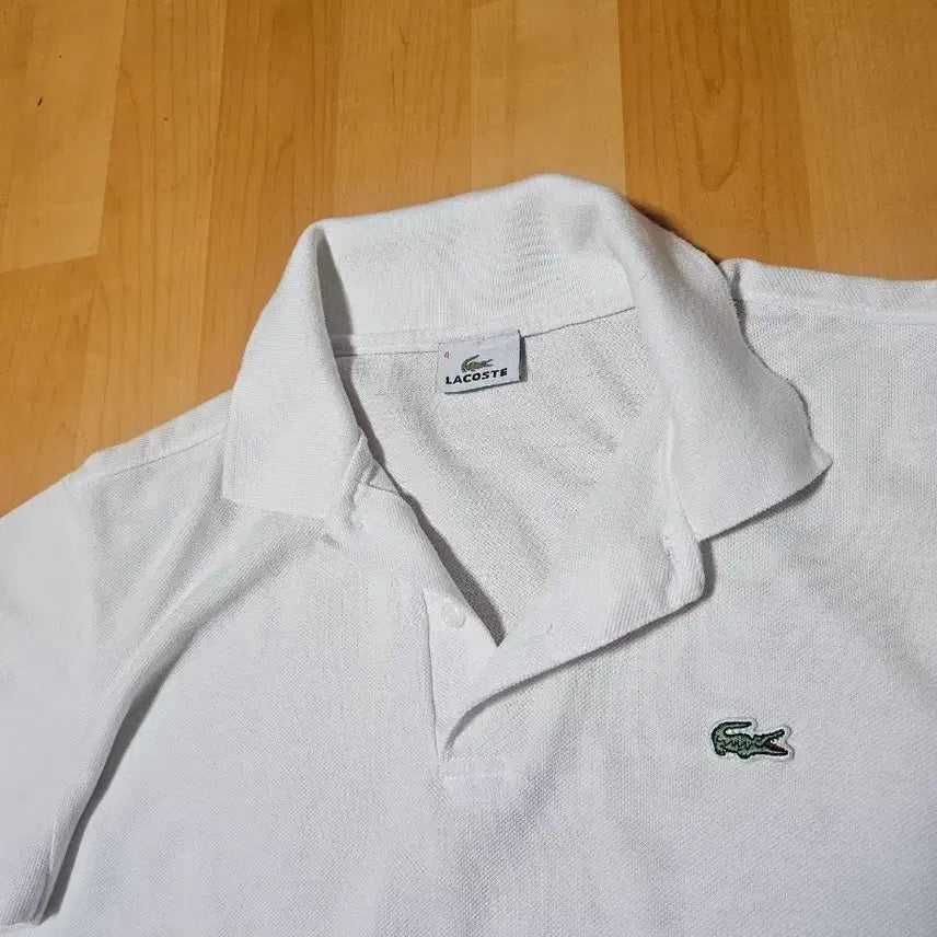 [BUNJANG] Lacoste White Collar T-Shirt Size 4 / 라코스테 카라티 화이트