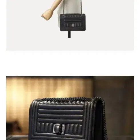 [BUNJANG] Couronne Quilted Chain Shoulder Bag - Black / 쿠론  체인 숄더백 블랙