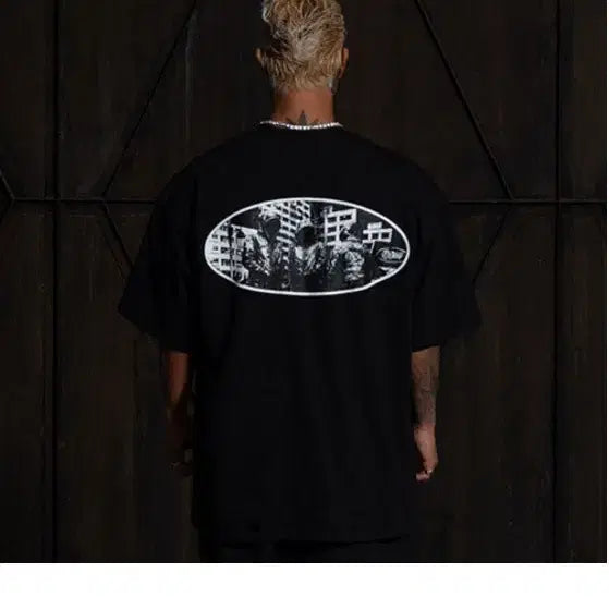 [BUNJANG] Champ Gangster Printing Short Sleeve T-Shirt Size 1 / 챔프 갱스터 프린팅 반팔 1사이즈