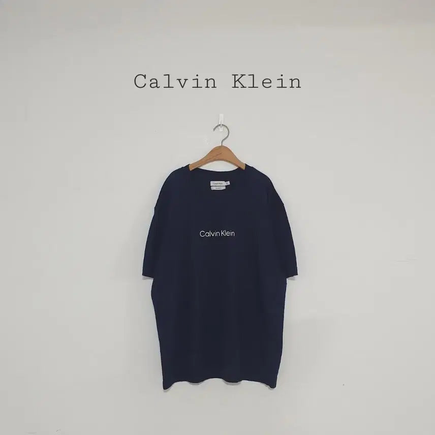 [BUNJANG] Calvin Klein Big Logo Short Sleeve T-Shirt Navy L / No.26072602 캘빈클라인 빅로고 반팔티 네이비